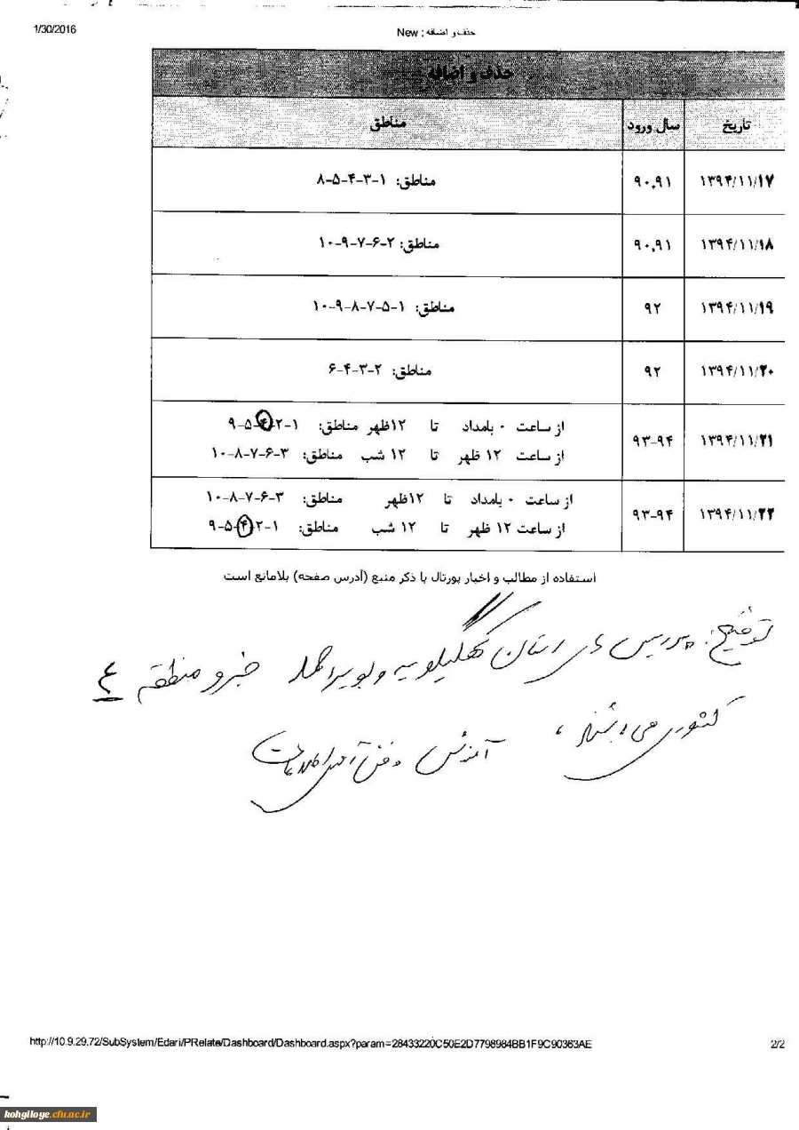اصلاحیه حذف و اضافه