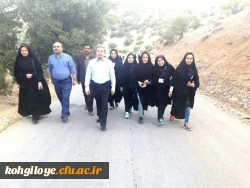 میثاق با شهدای گمنام؛ حضور مسئولان و دانشجویان دختر جشنواره سرود و تئاتر در تپه نورالشهداء یاسوج