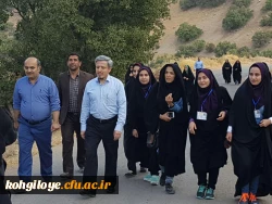 میثاق با شهدای گمنام؛ حضور مسئولان و دانشجویان دختر در تپه نور الشهدای یاسوج