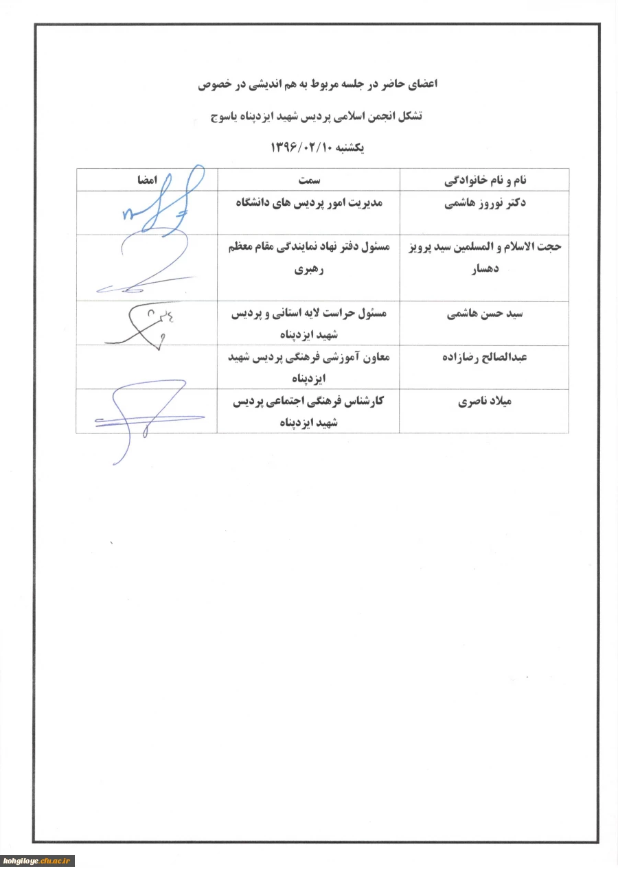 برگزاری جلسه هم اندیشی در خصوص  تقاضای تاسیس تشکل انجمن اسلامی پردیس شهید ایزدپناه