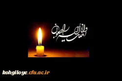 انالله و انالیه راجعون
همکار گرامی جناب آقای ارجمند، مصیبت درگذشت پدر مهربان تان را به شما و خانواده محترم تسلیت عرض نموده، برای آن مرحوم علو درجات و برای بازماندگان صبر جزیل مسئلت می نماییم. 2